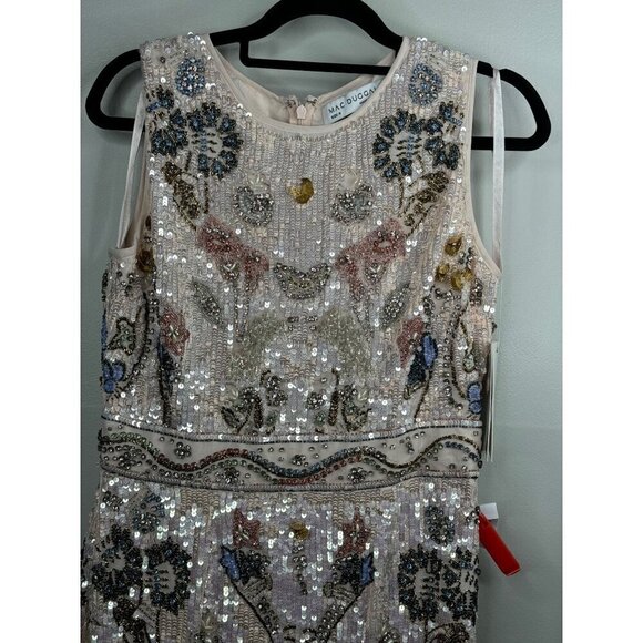 Mac Duggal Sleeveless Beaded Sequin Dress Short Midi Size 8 93535 NEW - Picture 5 of 10